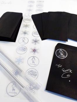 Weihnachtsset Briefumschläge mit Stift + Aufkleber